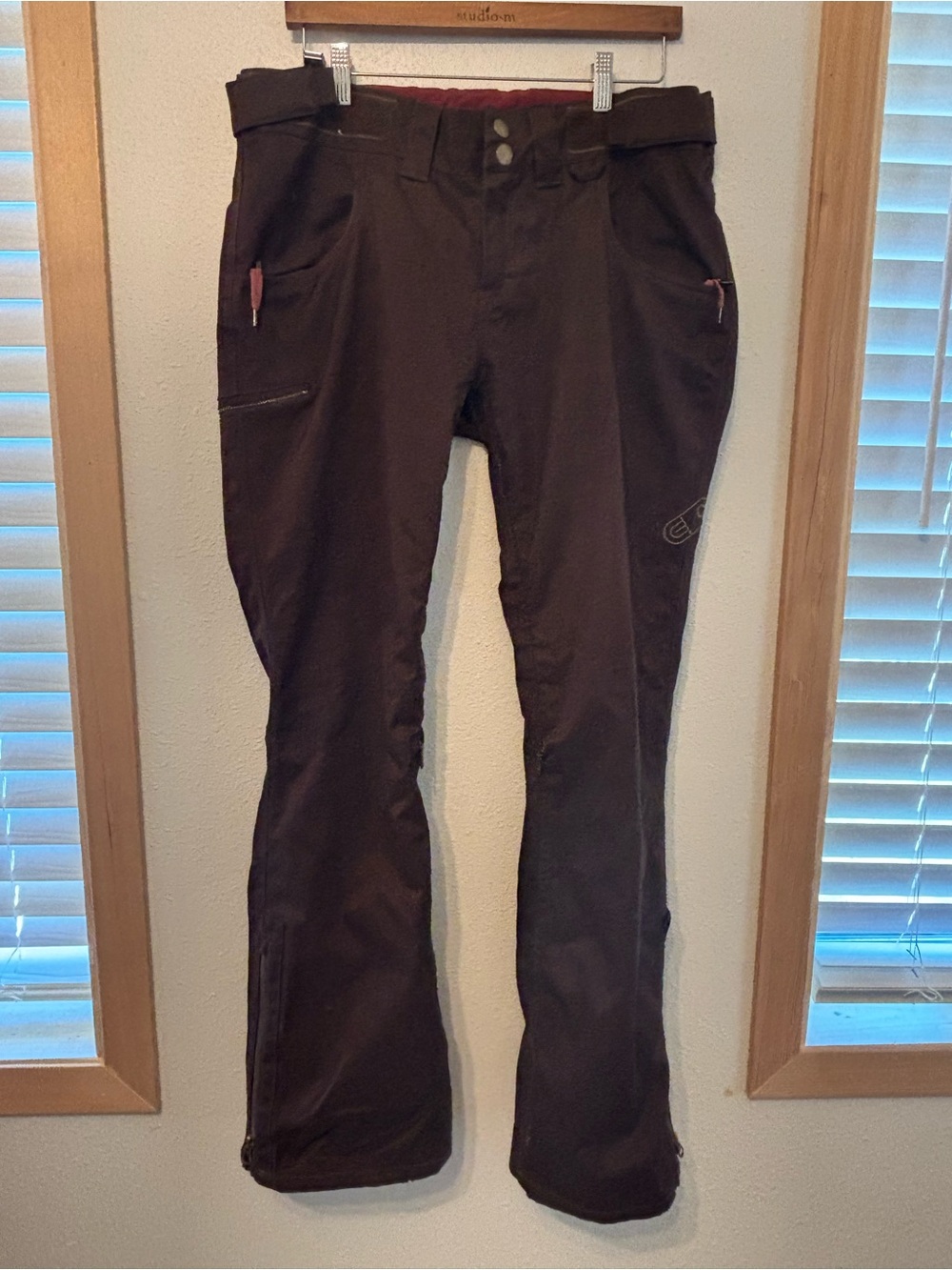 Airblaster Women's Brown Snow Pants with Red Accent